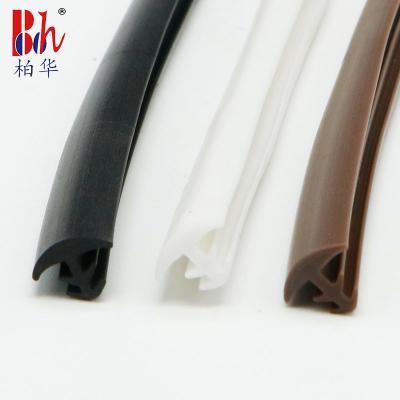 China Schlitz-Art PVC-Türdichtungs-Streifen-fester Bogen formte 8*2mm Mehrfarben gestützt zu verkaufen
