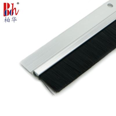 China 1000mm Aluminium Door Bottom Brush Strip Silver Door Sweep for sale