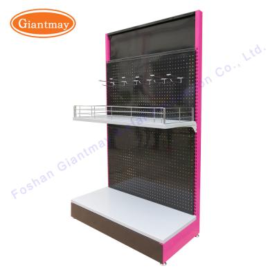 China Multi-Function Floor Standing Metal Stand Pegboard Counter Display for sale