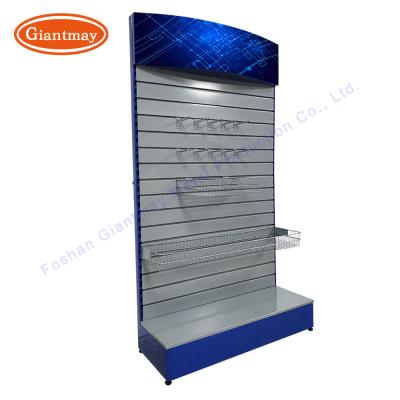 China Portable Metal Slatwall Stand Cellphone Accessory Display Rack Slat Wall Accessories for sale