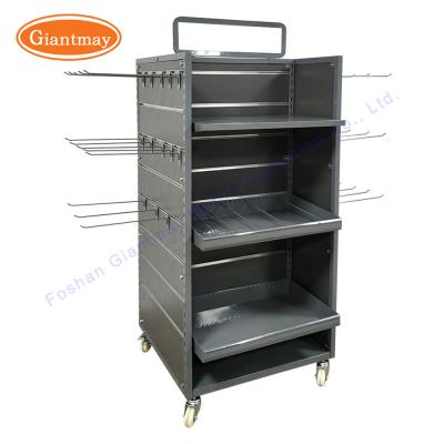 China Bread Store Metal Display Stand Portable Slat Wall Rack for sale