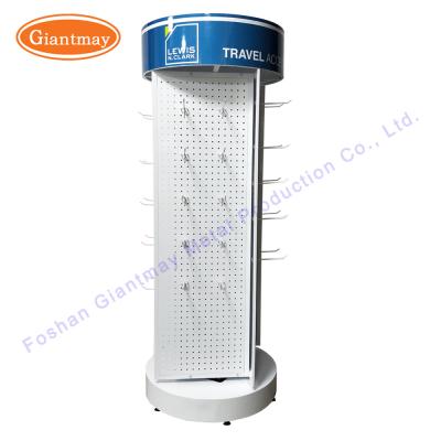 China Jewelry Floor Standing Hooks Light Rotating Display Stand for sale