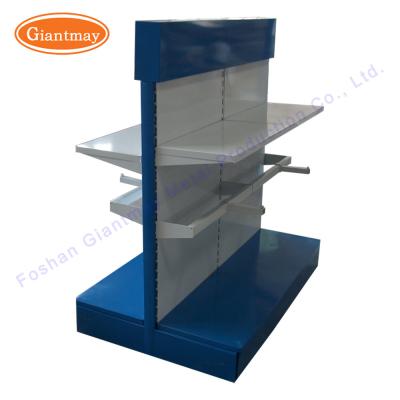 China Double Sides Steel Stand Retail Store Gondola Supermarket Shelf for sale