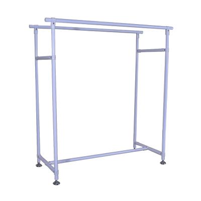 China Metal Double Boutique Clothing Display Racks Floor Standing For Shops for sale