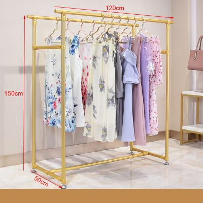 China Store  Showroom Hanging Cloth Rack Stainless Steel Clothing Display Stand for sale