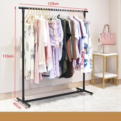 China Industrial Single Pole Home Cloth Display Stand Stainless Steel Clothes Rack Easy Assembly for sale