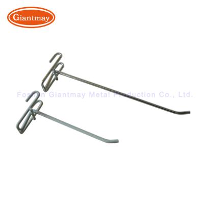 China Garage Wire Mesh Display Hook Metal Single Gridwall Hanging Panel Hooks for sale