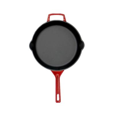 China Easy to clean enameled cast iron frying pan Heality Choice for sale
