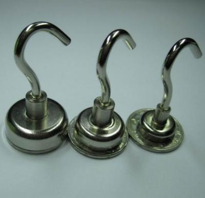 China D25mm strong neodymium magnetic hook with vertical pull force 25KG for sale