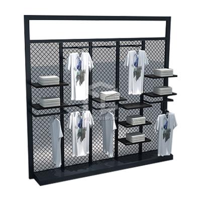 China Hanging Garment Display Rack Shop With Wheels Suit Clothing Display Rod Stands Metal for sale