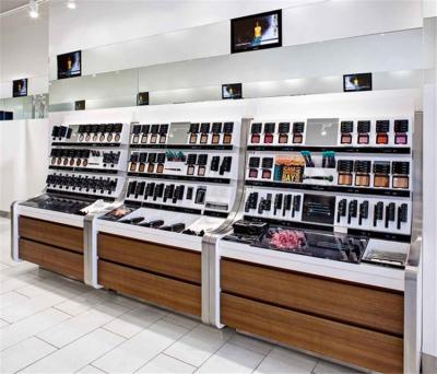 China Estante de exhibición cosmético del piso para los productos del cuidado del cabello de la cadena del soporte de la alameda de las tiendas al por menor en venta