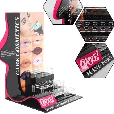 Chine Présentoir acrylique de vernis à ongles de rouge à lèvres pour des cosmétiques en métal de support de magasin au détail à vendre