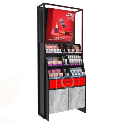 China Eyeshadow Cologne Perfume Display Rack Cosmetic Rack Beauty Salon Cabinet White for sale