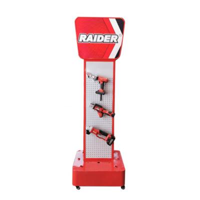 China Exhibition Floor Standing Metal Display Fixture Drill Power Tools Hardware Store Display Racks for sale