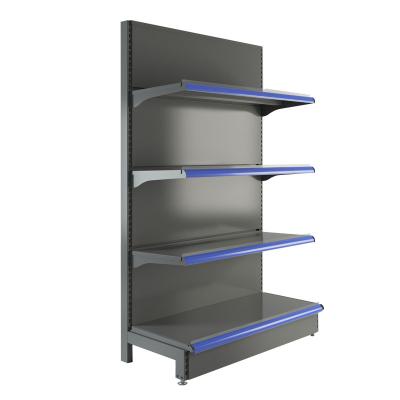 China Mini Steel Supermarket Display Rack Shelf Storage System Store Fixture Punched Holes for sale
