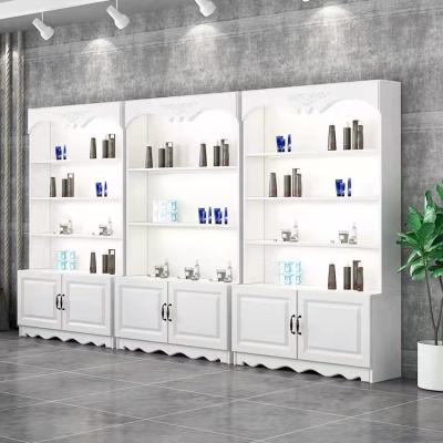China Makeup Custom Retail Display Cabinets With Glass Doors Salon Eyelash Lipstick Tobacco for sale