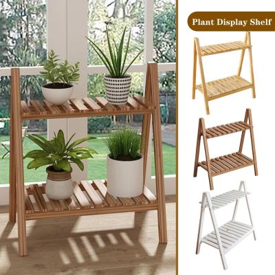 China 9 3 4 Tier Bamboo Ladder Plant Stand Outdoor Indoor Storage Rack Holder Wooden Flower Pots for sale