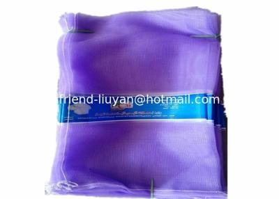 China Geprinte etiketten Woven Mesh Bags voor het verpakken van knoflook gemberzakken Te koop