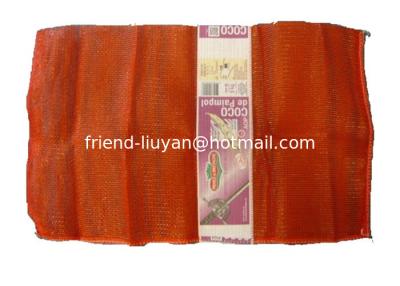 China Printed Leno Woven Mesh Bags Knitted Net Bags For Onion Packing for sale
