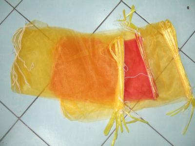 China Breathable PE Knnited Monofilament Tubular Mesh Bag With Drawstring for sale