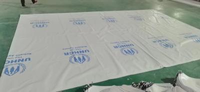 Chine Logo imprimé en blanc en PE Tarpaulin pour camions lourds Tarpaulin résistant aux UV Tarpaulin durable à vendre