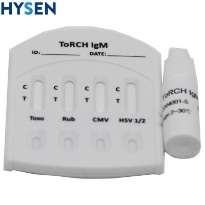 Chine Kit de test combiné IgM à torche 5 en 1 pour les tests professionnels de Toxo/Rubella/CMV/HSV-I/HSV-II à vendre