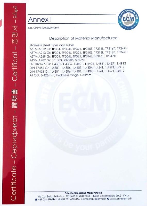 PED - Zhejiang Senyu Stainless Steel Co., Ltd
