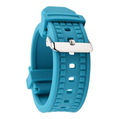 China Correias de relógio azuis do silicone de SHX 20mm com furos quadrados à venda