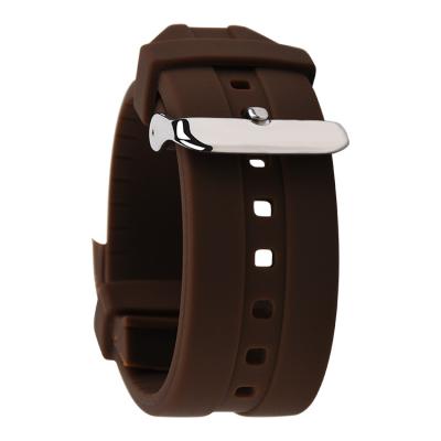 China SHX Replacement Rubber Watch Strap , 24mm Brown Silicone Watch Band for sale