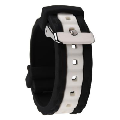 China Unbreakable Rubber Wrist Watch Band 16mm 20mm Two Tone Colors for sale