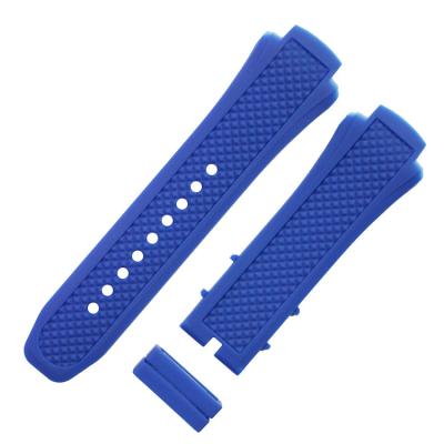 China SHX Wide Lug Mens Rubber Watch Bands 31mm Curved End Design for sale