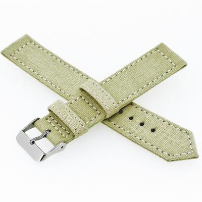 China Solid Color 24mm Canvas Strap Watch Band Custom Shape for sale