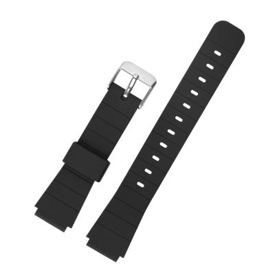 China 16mm TPU Watch Band , Mens Thick Black Rubber Watch Strap ROHS passed for sale