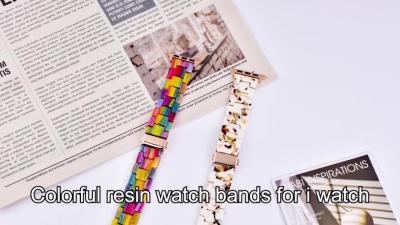 Chine La libération facile brillent le bracelet de montre de résine de couleur 38mm 42mm à vendre
