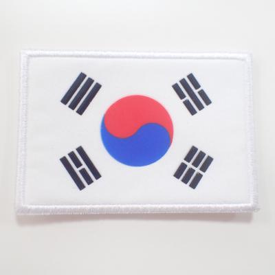 China Popular National Flag Custom Embroidery Patches For Clothes Hat Bag for sale