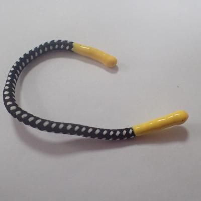 China Cabeça trançada preta do silicone do círculo do cabo do cordão do poliéster à venda