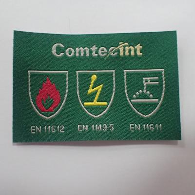 China Damask Logo Tag Clothing Woven Label For Bags Garment Shoes T shirts for sale