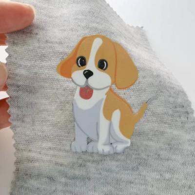 China Shiny Pattern Cartoon Pictures Iron Silicone Heat Transfer Labels For Kids Clothing Te koop