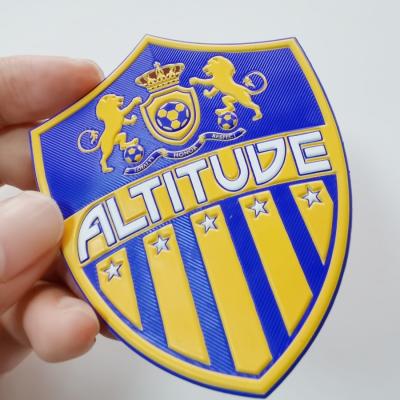 China Heat Transfer TPU Main Logo Soccer Jersey Patch High Frequency for sale
