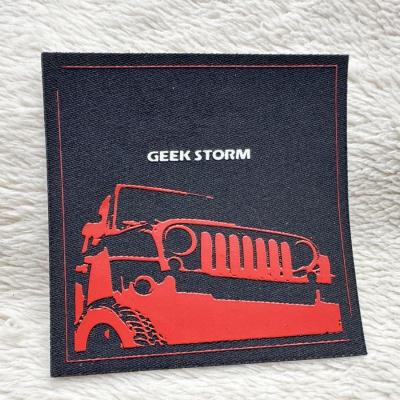 China Silk Printing Logo On Woven Label Clothes Accessories T Shirt Printing Stickers for sale