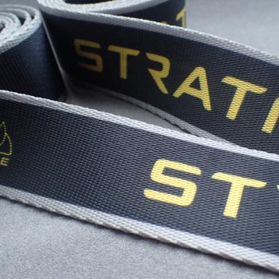 China Customized Non Elastic Embroidered polyester webbing straps for sale
