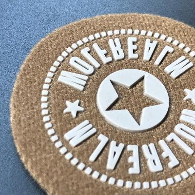 China Customized Fiber Planting PU Leather Transfer Label Silicone Soft 3D Logo for sale