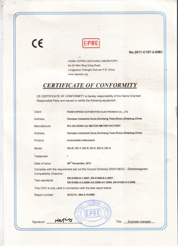 CE - Ruian Ispeed Automtoive Electronics Co.,Ltd