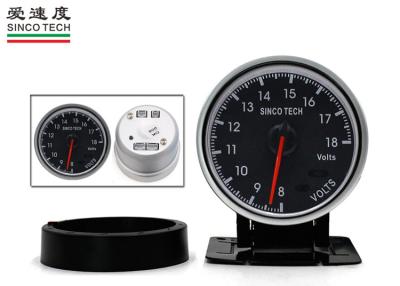 China Aluminum Car Digital Voltmeter 8 - 18 V Display With LED / Buzzer Warning for sale