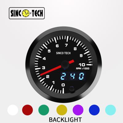 China 52mm Dash Digital RPM Autometer Digital Tachometer With 7 Colors for sale