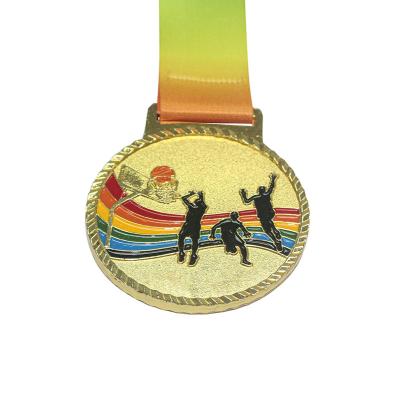 China Alloy Medals Gold Silver Bronze Souvenir Medals Crafts With Ribbon for sale