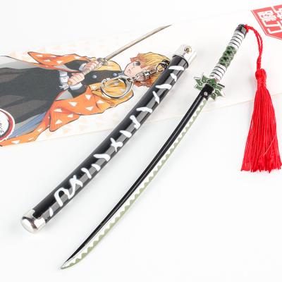 China Anime Sword Demon Slayer Key Chain Shinazugawa Sanemi Nichirin Mini Katana Keychain for sale