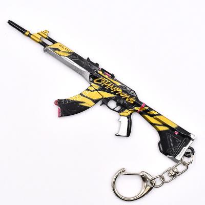 China Shooting Game Valorant Mini Metal Gun Model Champions Vandal Keychain Customized for sale