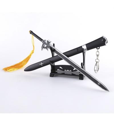 China 1/6 Scale Restore Sword Keychain Art Online Mini Metal Character Black Sword Custom for sale