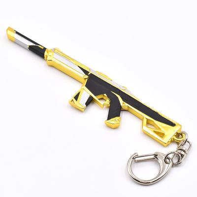 China Gold Mini Prime Phantom Metal Gun Keychain Metal Crafts Valorant Shoot Game Gear Gift Decoration Art à venda